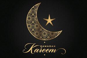 ramadan, eid al fitr, Islamitisch kalender achtergrond groet kaart met halve maan maan decoratie vector