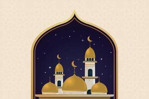 elegant luxe ramadan, eid mubarak decoratief vakantie kaart vector