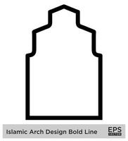 Islamitisch boog ontwerp stoutmoedig lijn schets lineair zwart beroerte silhouetten ontwerp pictogram symbool zichtbaar illustratie vector