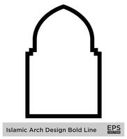 Islamitisch boog ontwerp stoutmoedig lijn schets lineair zwart beroerte silhouetten ontwerp pictogram symbool zichtbaar illustratie vector