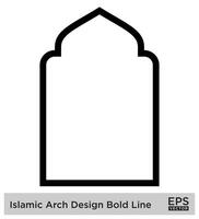 Islamitisch boog ontwerp stoutmoedig lijn schets lineair zwart beroerte silhouetten ontwerp pictogram symbool zichtbaar illustratie vector