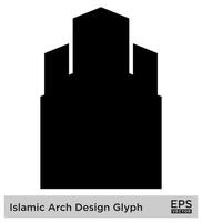 Islamitisch boog ontwerp glyph zwart gevulde silhouetten ontwerp pictogram symbool zichtbaar illustratie vector