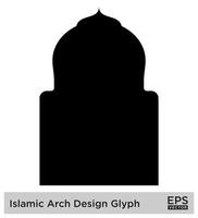 Islamitisch boog ontwerp glyph zwart gevulde silhouetten ontwerp pictogram symbool zichtbaar illustratie vector