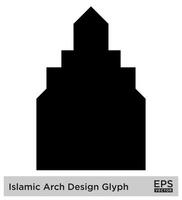 Islamitisch boog ontwerp glyph zwart gevulde silhouetten ontwerp pictogram symbool zichtbaar illustratie vector