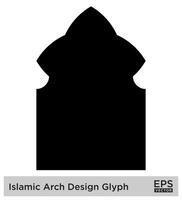 Islamitisch boog ontwerp glyph zwart gevulde silhouetten ontwerp pictogram symbool zichtbaar illustratie vector