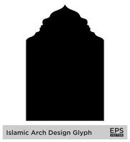 Islamitisch boog ontwerp glyph zwart gevulde silhouetten ontwerp pictogram symbool zichtbaar illustratie vector