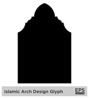 Islamitisch boog ontwerp glyph zwart gevulde silhouetten ontwerp pictogram symbool zichtbaar illustratie vector