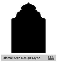 Islamitisch boog ontwerp glyph zwart gevulde silhouetten ontwerp pictogram symbool zichtbaar illustratie vector