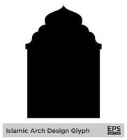 Islamitisch boog ontwerp glyph zwart gevulde silhouetten ontwerp pictogram symbool zichtbaar illustratie vector