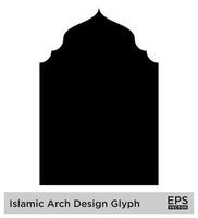 Islamitisch boog ontwerp glyph zwart gevulde silhouetten ontwerp pictogram symbool zichtbaar illustratie vector