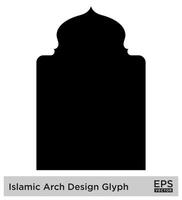 Islamitisch boog ontwerp glyph zwart gevulde silhouetten ontwerp pictogram symbool zichtbaar illustratie vector