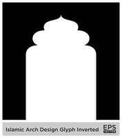 Islamitisch boog ontwerp glyph omgekeerd zwart gevulde silhouetten ontwerp pictogram symbool zichtbaar illustratie vector