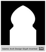 Islamitisch boog ontwerp glyph omgekeerd zwart gevulde silhouetten ontwerp pictogram symbool zichtbaar illustratie vector