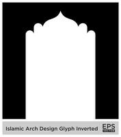 Islamitisch boog ontwerp glyph omgekeerd zwart gevulde silhouetten ontwerp pictogram symbool zichtbaar illustratie vector