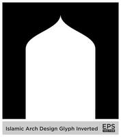 Islamitisch boog ontwerp glyph omgekeerd zwart gevulde silhouetten ontwerp pictogram symbool zichtbaar illustratie vector