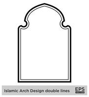 Islamitisch boog ontwerp dubbele lijnen schets lineair zwart beroerte silhouetten ontwerp pictogram symbool zichtbaar illustratie vector