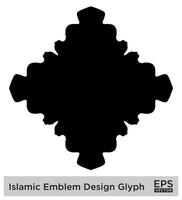 Islamitisch ambleem ontwerp glyph zwart gevulde silhouetten ontwerp pictogram symbool zichtbaar illustratie vector