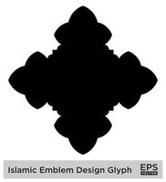 Islamitisch ambleem ontwerp glyph zwart gevulde silhouetten ontwerp pictogram symbool zichtbaar illustratie vector