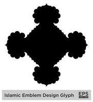 Islamitisch ambleem ontwerp glyph zwart gevulde silhouetten ontwerp pictogram symbool zichtbaar illustratie vector