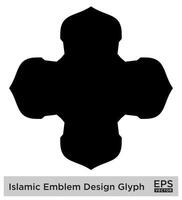 Islamitisch ambleem ontwerp glyph zwart gevulde silhouetten ontwerp pictogram symbool zichtbaar illustratie vector