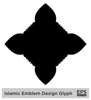 Islamitisch ambleem ontwerp glyph zwart gevulde silhouetten ontwerp pictogram symbool zichtbaar illustratie vector