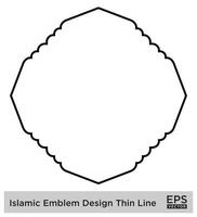 Islamitisch ambleem ontwerp dun lijn zwart beroerte silhouetten ontwerp pictogram symbool zichtbaar illustratie vector