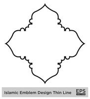 Islamitisch ambleem ontwerp dun lijn zwart beroerte silhouetten ontwerp pictogram symbool zichtbaar illustratie vector