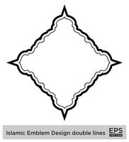 Islamitisch ambleem ontwerp dubbele lijnen zwart beroerte silhouetten ontwerp pictogram symbool zichtbaar illustratie vector