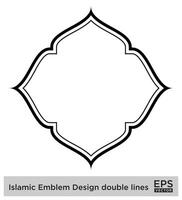 Islamitisch ambleem ontwerp dubbele lijnen zwart beroerte silhouetten ontwerp pictogram symbool zichtbaar illustratie vector