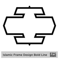 Islamitisch kader ontwerp stoutmoedig lijn zwart beroerte silhouetten ontwerp pictogram symbool zichtbaar illustratie vector