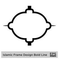 Islamitisch kader ontwerp stoutmoedig lijn zwart beroerte silhouetten ontwerp pictogram symbool zichtbaar illustratie vector