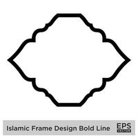 Islamitisch kader ontwerp stoutmoedig lijn zwart beroerte silhouetten ontwerp pictogram symbool zichtbaar illustratie vector