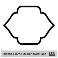 Islamitisch kader ontwerp stoutmoedig lijn zwart beroerte silhouetten ontwerp pictogram symbool zichtbaar illustratie vector