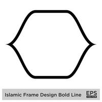 Islamitisch kader ontwerp stoutmoedig lijn zwart beroerte silhouetten ontwerp pictogram symbool zichtbaar illustratie vector