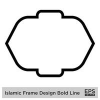 Islamitisch kader ontwerp stoutmoedig lijn zwart beroerte silhouetten ontwerp pictogram symbool zichtbaar illustratie vector