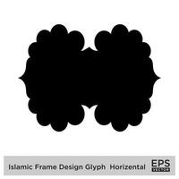 Islamitisch kader ontwerp glyph horizontaal zwart gevulde silhouetten ontwerp pictogram symbool zichtbaar illustratie vector