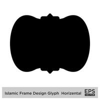 Islamitisch kader ontwerp glyph horizontaal zwart gevulde silhouetten ontwerp pictogram symbool zichtbaar illustratie vector