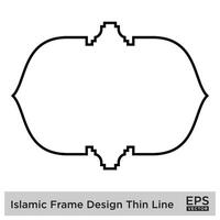 Islamitisch kader ontwerp dun lijn zwart beroerte silhouetten ontwerp pictogram symbool zichtbaar illustratie vector