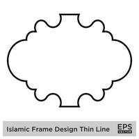 Islamitisch kader ontwerp dun lijn zwart beroerte silhouetten ontwerp pictogram symbool zichtbaar illustratie vector