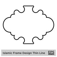 Islamitisch kader ontwerp dun lijn zwart beroerte silhouetten ontwerp pictogram symbool zichtbaar illustratie vector