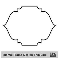 Islamitisch kader ontwerp dun lijn zwart beroerte silhouetten ontwerp pictogram symbool zichtbaar illustratie vector