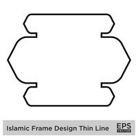 Islamitisch kader ontwerp dun lijn zwart beroerte silhouetten ontwerp pictogram symbool zichtbaar illustratie vector