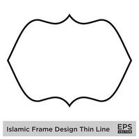 Islamitisch kader ontwerp stoutmoedig lijn zwart beroerte silhouetten ontwerp pictogram symbool zichtbaar illustratie vector