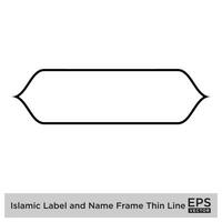 Islamitisch etiket en naam kader dun lijn schets lineair zwart beroerte silhouetten ontwerp pictogram symbool zichtbaar illustratie vector