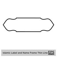 Islamitisch etiket en naam kader dun lijn schets lineair zwart beroerte silhouetten ontwerp pictogram symbool zichtbaar illustratie vector