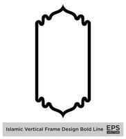 Islamitisch verticaal kader ontwerp stoutmoedig lijn schets lineair zwart beroerte silhouetten ontwerp pictogram symbool zichtbaar illustratie vector