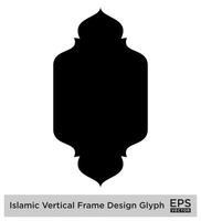 Islamitisch verticaal kader ontwerp glyph zwart gevulde silhouetten ontwerp pictogram symbool zichtbaar illustratie vector