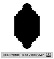 Islamitisch verticaal kader ontwerp glyph zwart gevulde silhouetten ontwerp pictogram symbool zichtbaar illustratie vector