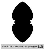 Islamitisch verticaal kader ontwerp glyph zwart gevulde silhouetten ontwerp pictogram symbool zichtbaar illustratie vector