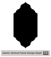 Islamitisch verticaal framislamisch verticaal kader ontwerp glyph zwart gevulde silhouetten ontwerp pictogram symbool zichtbaar illustratie ontwerp... vector